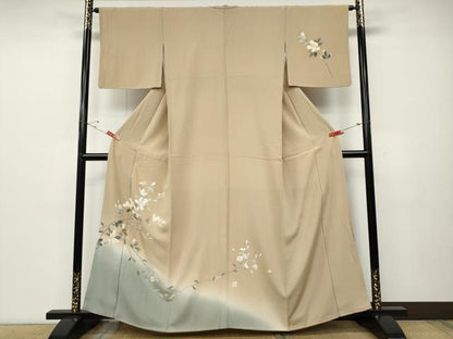 平和屋着物●本加賀友禅作家　南 克治　訪問着　枝花文　暈し染め　正絹　逸品　CABD7475ut