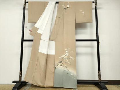 平和屋着物●本加賀友禅作家　南 克治　訪問着　枝花文　暈し染め　正絹　逸品　CABD7475ut
