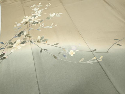 平和屋着物●本加賀友禅作家　南 克治　訪問着　枝花文　暈し染め　正絹　逸品　CABD7475ut