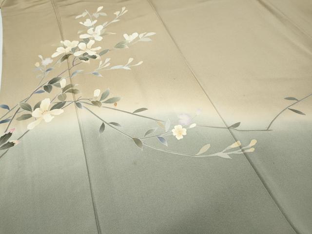 平和屋着物●本加賀友禅作家　南 克治　訪問着　枝花文　暈し染め　正絹　逸品　CABD7475ut