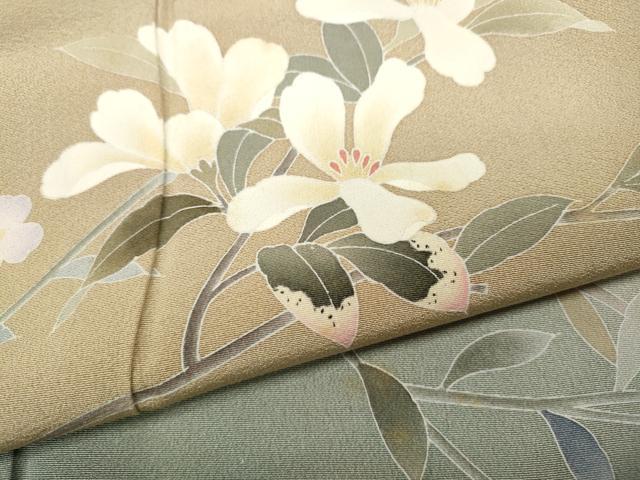 平和屋着物●本加賀友禅作家　南 克治　訪問着　枝花文　暈し染め　正絹　逸品　CABD7475ut