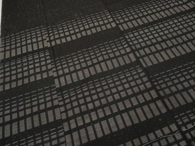 平和屋着物●訪問着　本場大島紬　9マルキ　変わり格子　三越扱い　正絹　逸品　未使用　CABD7477ut