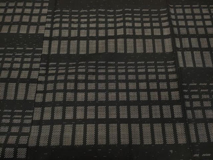 平和屋着物●訪問着　本場大島紬　9マルキ　変わり格子　三越扱い　正絹　逸品　未使用　CABD7477ut