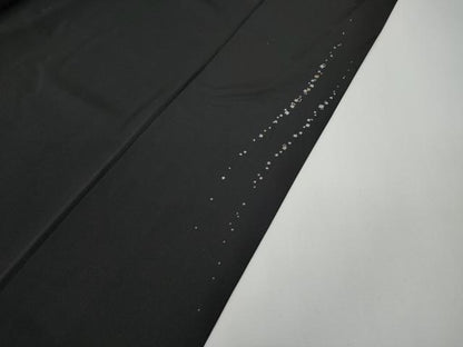 平和屋着物●ファッションデザイナー　コシノアヤコ　訪問着　刺繍　箔散らし　吉祥丸文　黒地　金銀彩　正絹　逸品　未使用　CABD7485ut