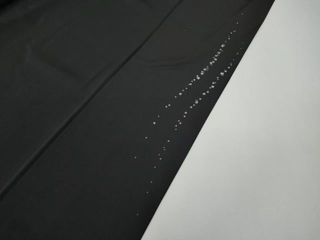 平和屋着物●ファッションデザイナー　コシノアヤコ　訪問着　刺繍　箔散らし　吉祥丸文　黒地　金銀彩　正絹　逸品　未使用　CABD7485ut
