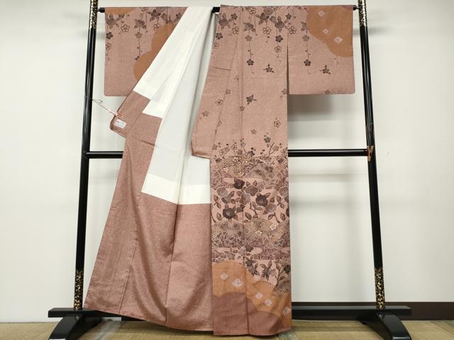 平和屋着物●訪問着　本場大島紬　雲取り遠山草花文　やまと誂製　正絹　逸品　CABD7486ut