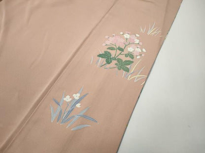 平和屋着物●訪問着　友禅　草花文　暈し染め　正絹　逸品　CABD7487ut