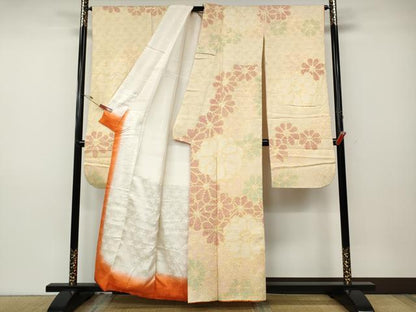 平和屋着物●豪華振袖　総絞り　舞花文　正絹　逸品　CABD7489ut