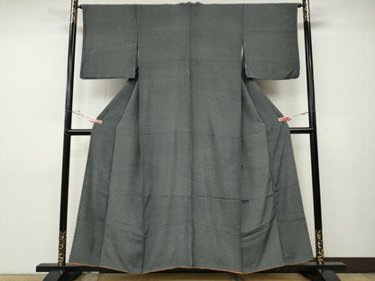 平和屋着物●江戸小紋　鮫小紋柄　黒地　正絹　逸品　CABD7492ut