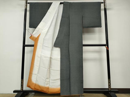 平和屋着物●江戸小紋　鮫小紋柄　黒地　正絹　逸品　CABD7492ut