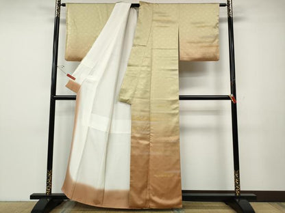 平和屋着物●人間国宝　福田喜三郎　訪問着　箔散らし　暈し染め　金彩　正絹　逸品　CABD7495ut