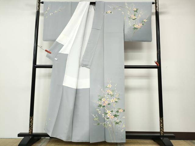 平和屋着物●本加賀友禅作家　藤村建雄　訪問着　枝花文　正絹　逸品　CABD7496ut