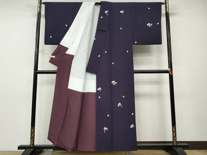平和屋着物●洛楽人工房　訪問着　舞桜文　鬼しぼ縮緬　正絹　逸品　CABD7499ut