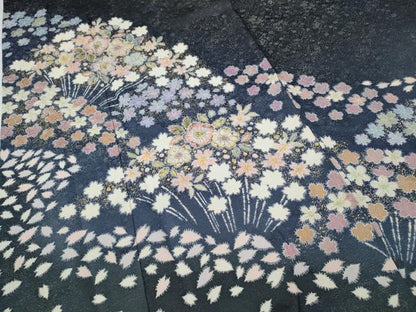 平和屋着物●越後十日町の一流染匠　桐屋・翠山工房　徳永憲峯　訪問着　辻が花　絞り　暈し染め　金通し地　正絹　逸品　CABD7501ut