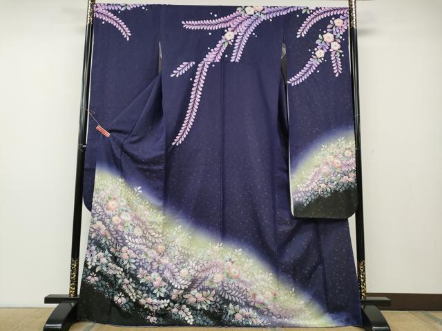 平和屋着物●豪華振袖　作家物　辻が花　絞り　暈し染め　金通し地　正絹　逸品　CABD7502ut