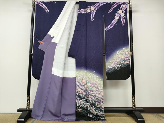 平和屋着物●豪華振袖　作家物　辻が花　絞り　暈し染め　金通し地　正絹　逸品　CABD7502ut