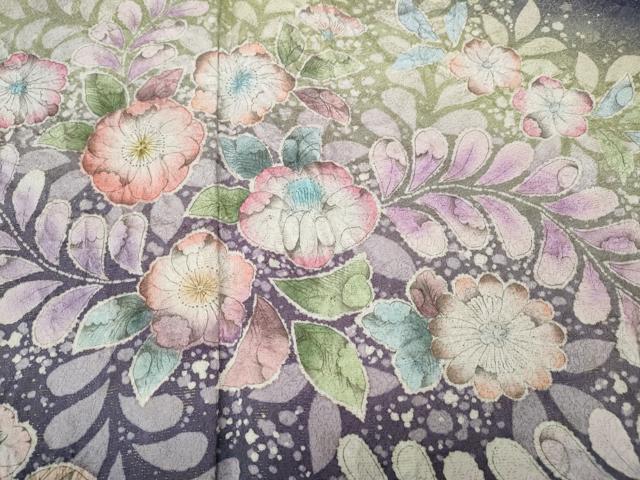 平和屋着物●豪華振袖　作家物　辻が花　絞り　暈し染め　金通し地　正絹　逸品　CABD7502ut