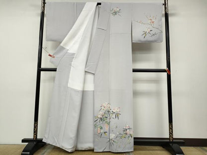 平和屋着物●色留訪問着　友禅　作家物　枝花文　正絹　逸品　CABD7504ut