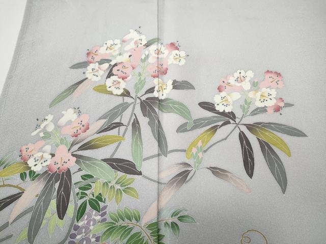 平和屋着物●色留訪問着　友禅　作家物　枝花文　正絹　逸品　CABD7504ut