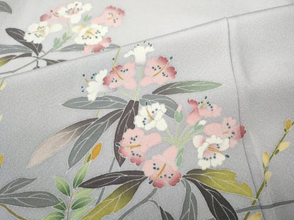 平和屋着物●色留訪問着　友禅　作家物　枝花文　正絹　逸品　CABD7504ut