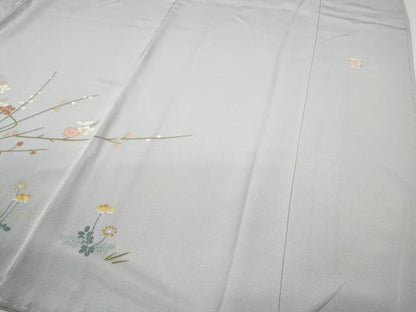 平和屋着物●色留訪問着　友禅　作家物　枝花文　正絹　逸品　CABD7504ut