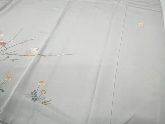 平和屋着物●色留訪問着　友禅　作家物　枝花文　正絹　逸品　CABD7504ut