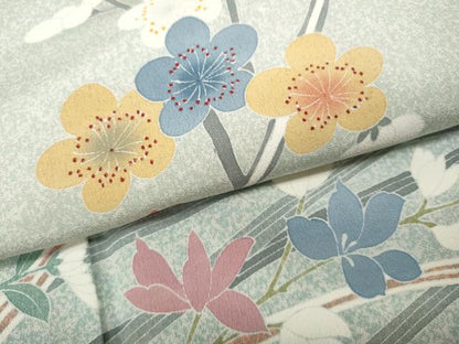 平和屋着物●訪問着　友禅　枝花文　暈し染め　正絹　逸品　CABD7507ut
