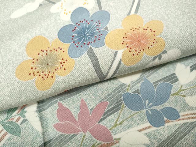 平和屋着物●訪問着　友禅　枝花文　暈し染め　正絹　逸品　CABD7507ut