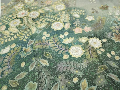 平和屋着物●訪問着　辻が花　絞り　暈し染め　金通し地　やまと誂製　正絹　逸品　CABD7509ut