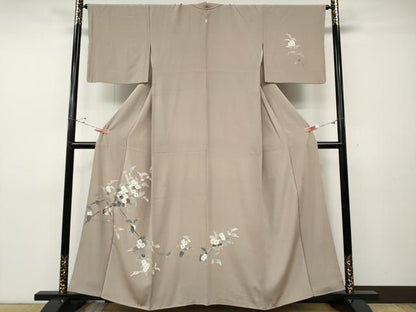 平和屋着物●本加賀友禅作家　南克治　訪問着　枝花文　正絹　逸品　CABD7511ut