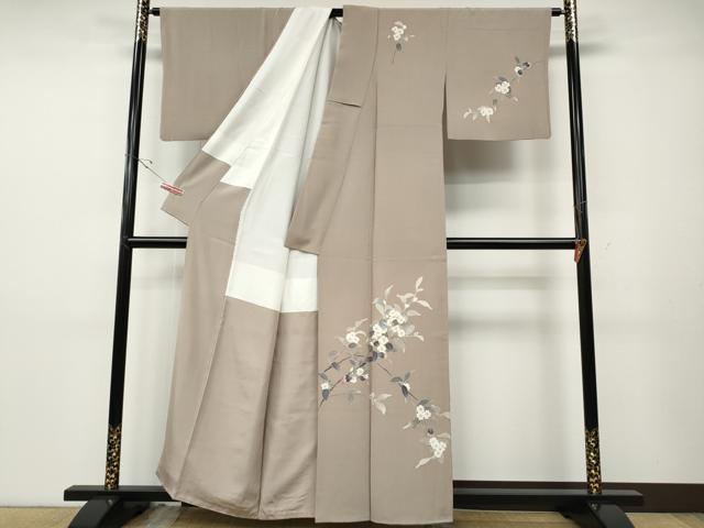 平和屋着物●本加賀友禅作家　南克治　訪問着　枝花文　正絹　逸品　CABD7511ut