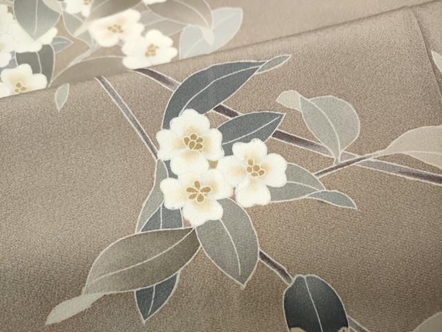 平和屋着物●本加賀友禅作家　南克治　訪問着　枝花文　正絹　逸品　CABD7511ut