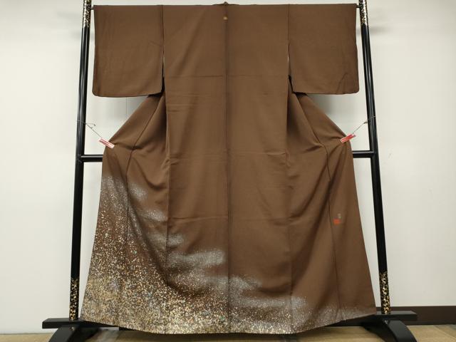 平和屋着物●国際的伝統工芸作家　十二代・藤林徳扇　苑寿 　色留袖　エ霞文　金銀彩　正絹　逸品　CABD7512ut