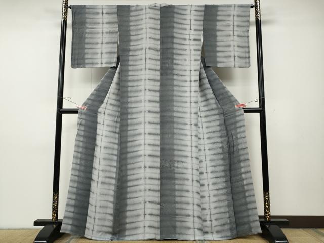 平和屋着物●上質な小紋　横段吉祥花文　鬼しぼ縮緬　正絹　逸品　CABD7513ut