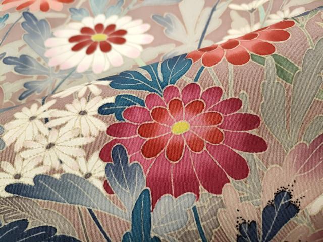 平和屋着物●本加賀友禅作家　三浦江子　訪問着　草花文　小田急百貨店扱い　正絹　逸品　CABD7514ut