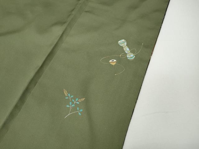 平和屋着物●伝統工芸士　七代目　吉澤与市　紬　絞り　草花尽くし　正絹　逸品　CABD7516ut