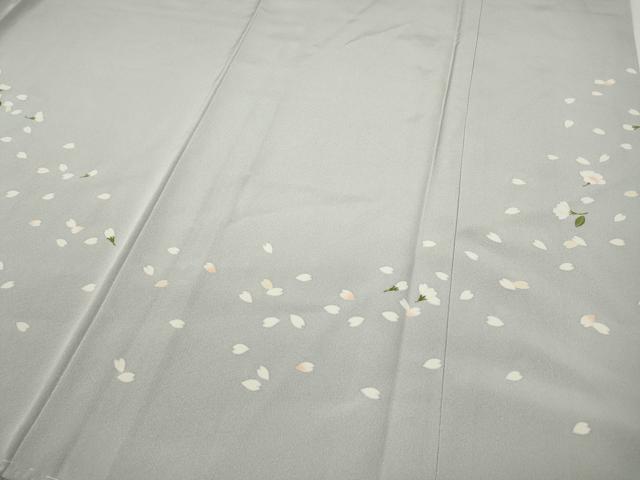 平和屋着物●訪問着　友禅　枝桜文　正絹　逸品　CABD7517ut