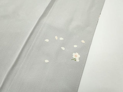 平和屋着物●訪問着　友禅　枝桜文　正絹　逸品　CABD7517ut