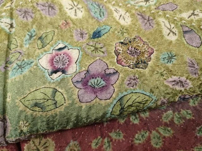 平和屋着物●豪華振袖　絞り　刺繍　流水舞花文　暈し染め　銀通し地　正絹　逸品　CABD7520ut