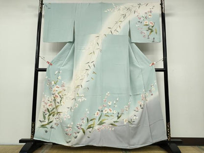平和屋着物●訪問着　作家物　枝花文　暈し染め　正絹　逸品　CABD7524ut