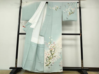 平和屋着物●訪問着　作家物　枝花文　暈し染め　正絹　逸品　CABD7524ut