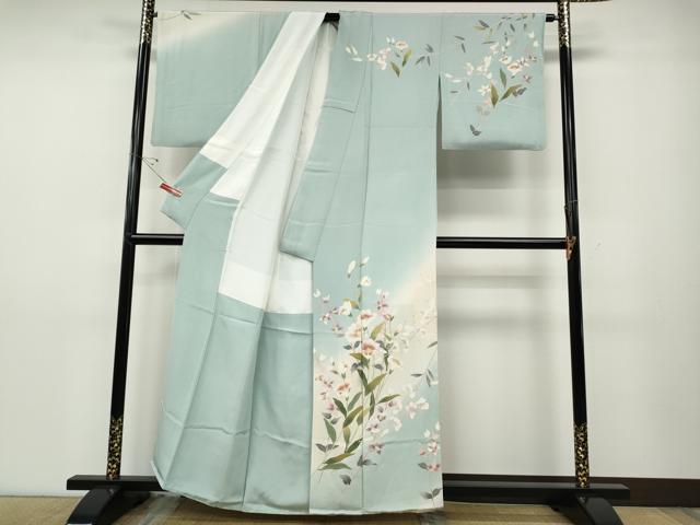 平和屋着物●訪問着　作家物　枝花文　暈し染め　正絹　逸品　CABD7524ut