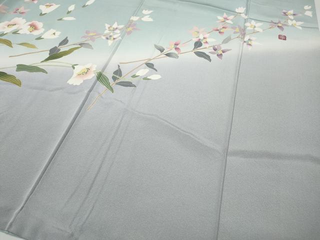 平和屋着物●訪問着　作家物　枝花文　暈し染め　正絹　逸品　CABD7524ut