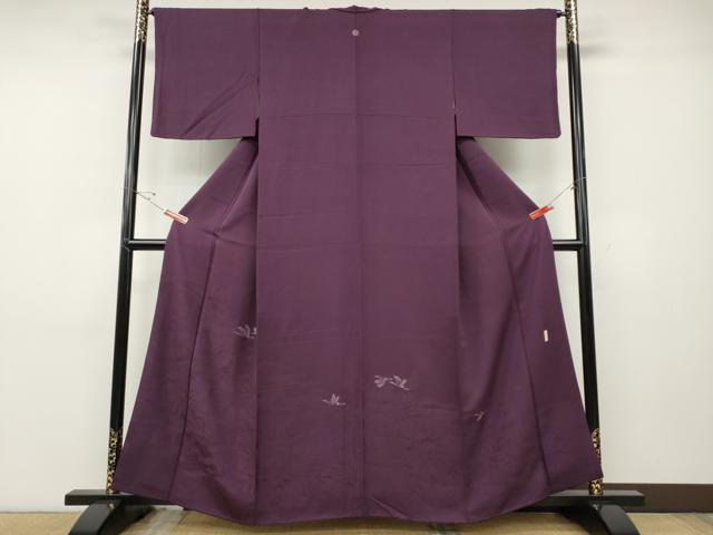 平和屋着物●本加賀友禅作家　押田正義　色留袖　風景飛鶴御所車草花文　蒲葡色　正絹　逸品　CABD7525ut