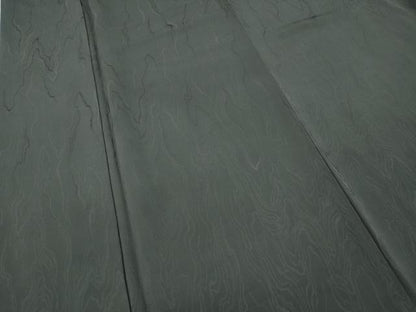 平和屋着物●上質な色無地　杢目地紋　墨色　正絹　逸品　CABD7526ut