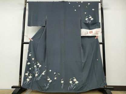 平和屋着物●加賀友禅　小林喜代美　訪問着　サギ草　さが美扱い　証紙付き　正絹　逸品　未使用　CABD7527ut
