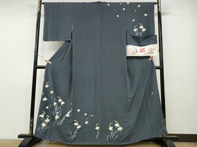 平和屋着物●加賀友禅　小林喜代美　訪問着　サギ草　さが美扱い　証紙付き　正絹　逸品　未使用　CABD7527ut