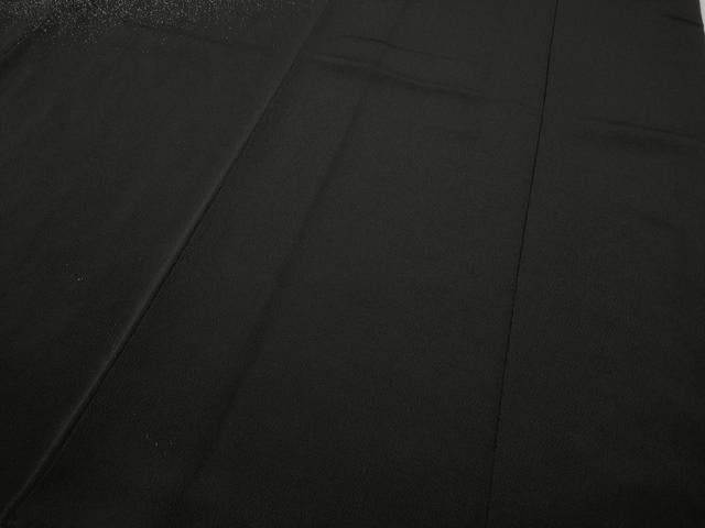 平和屋着物●訪問着　霞文　黒地　鬼しぼ縮緬　正絹　逸品　CABD7530ut