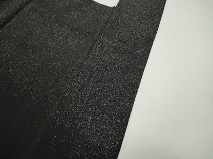 平和屋着物●訪問着　霞文　黒地　鬼しぼ縮緬　正絹　逸品　CABD7530ut