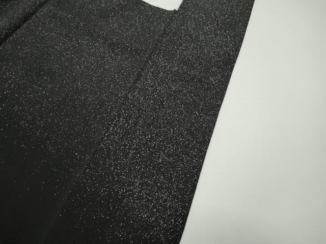 平和屋着物●訪問着　霞文　黒地　鬼しぼ縮緬　正絹　逸品　CABD7530ut